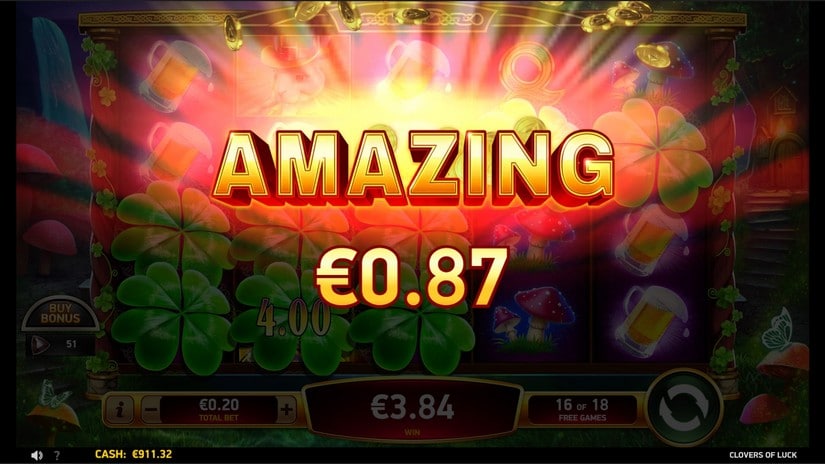 Clovers of Luck slot screen 4