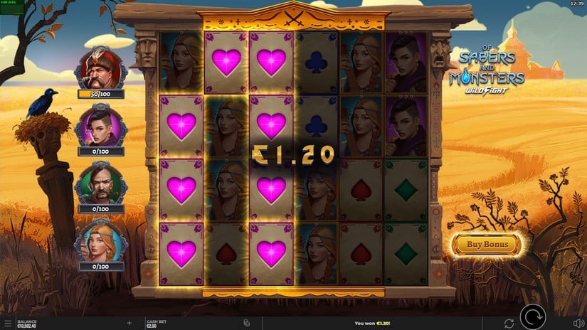 Of Sabers and Monsters slot screen 2