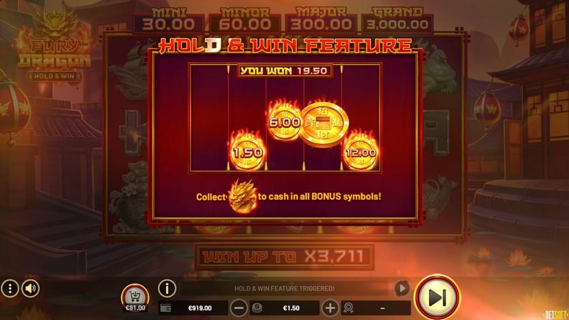 Fury Dragon – Hold & Win slot screen 3