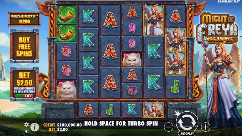 Might of Freya Megaways slot screen 1