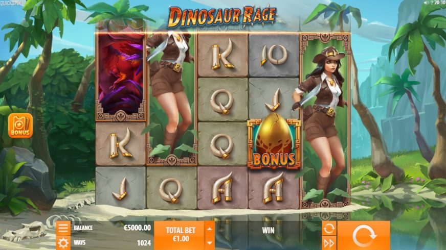 Dinosaur Rage slot screen 1