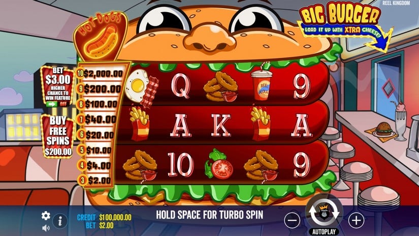 Big Burger Load it up with Extra Cheese slot screen 1