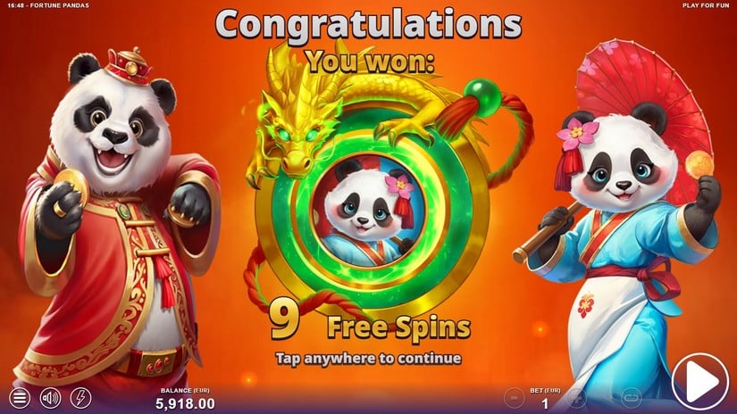 Fortune Pandas slot screen 3