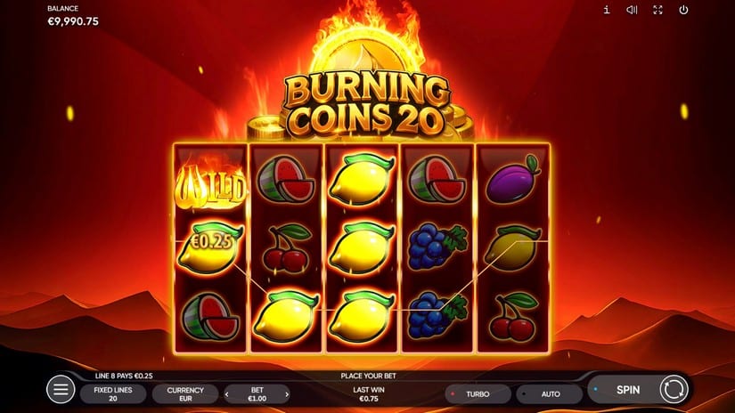 Burning Coins 20 slot screen 2