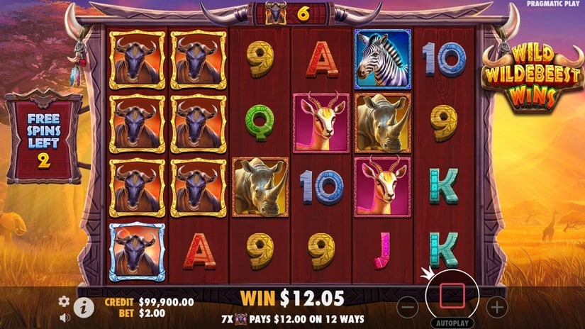 Wild Wildebeest Wins slot screen 5