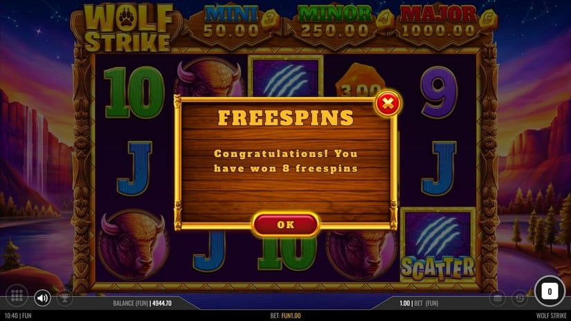 Wolf Strike slot screen 4