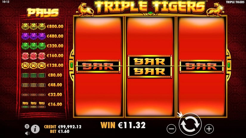 Triple Tigers slot screen 3