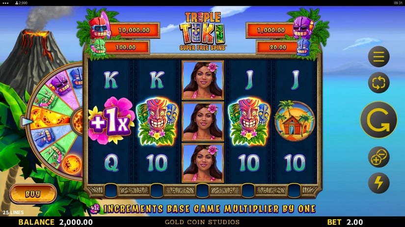 Triple Tiki Super Free Spins slot screen 1