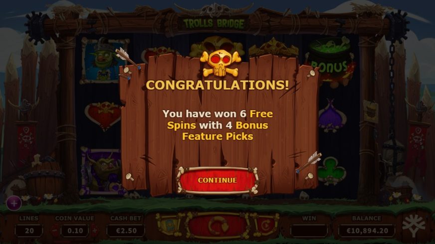 Trolls Bridge slot screen 5