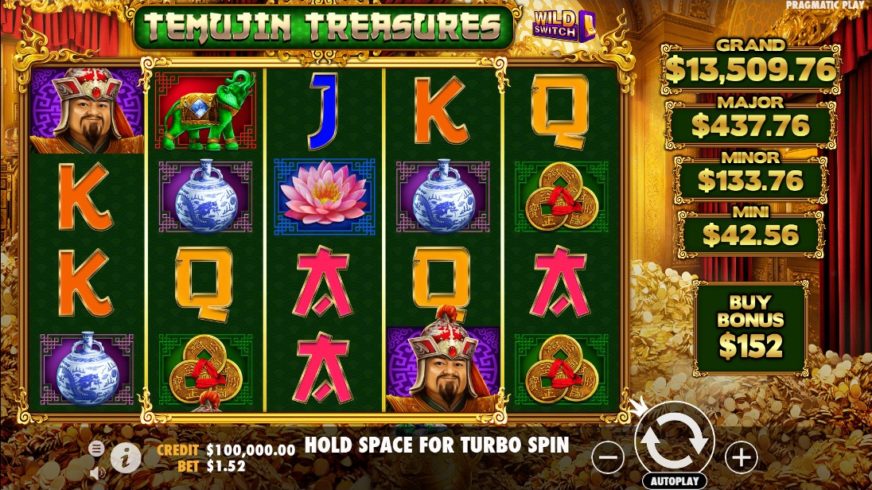 Temujin Treasures slot screen 1