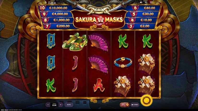 Sakura Masks slot screen 1