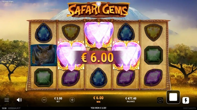 Safari Gems slot screen 3