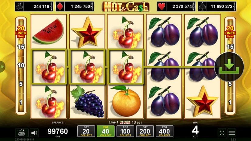 Hot & Cash slot screen 2