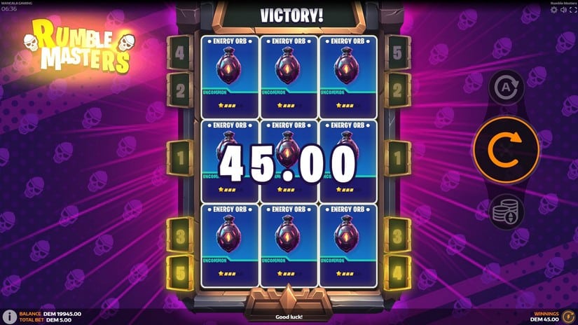 Rumble Masters slot screen 3
