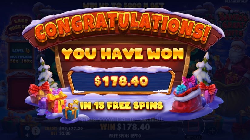 Santa’s Great Gifts slot screen 8