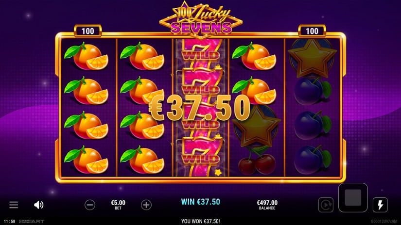 100 Lucky Sevens slot screen 2