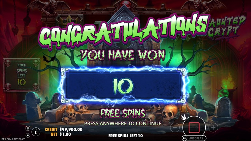 Haunted Crypt slot screen 3