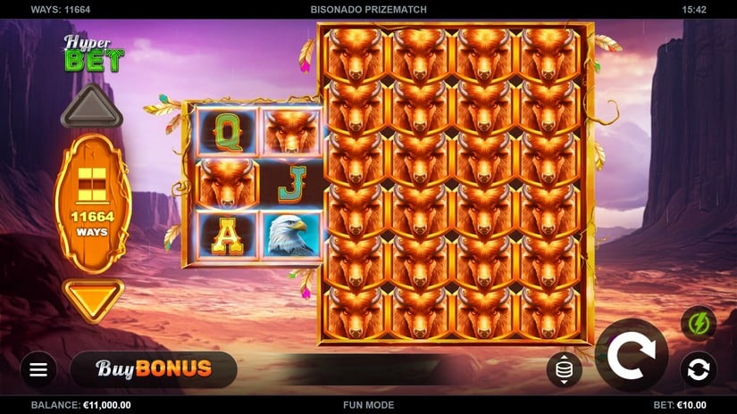 Bisonado PrizeMatch slot screen 1