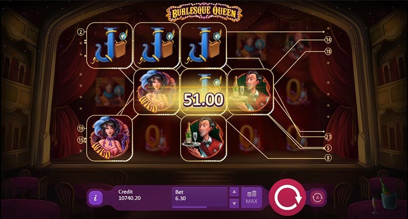 Burlesque Queen slot screen 3