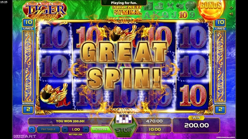 Tiger Heart slot screen 2