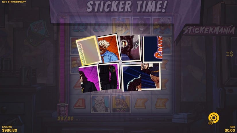Stickermania slot screen 5