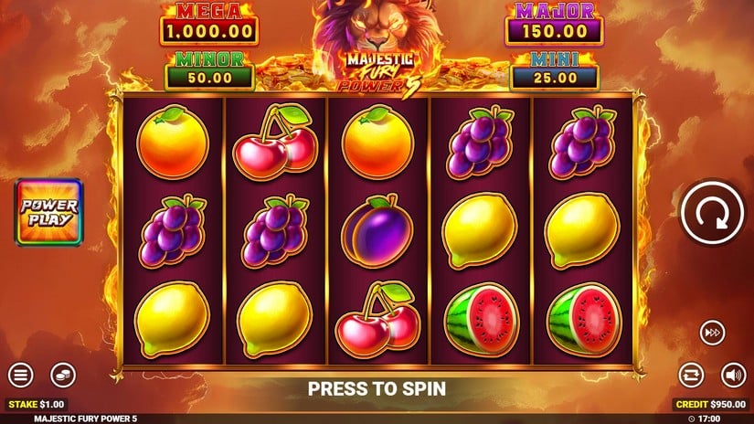 Majestic Fury Power 5 slot screen 1