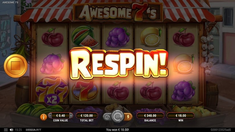 Awesome 7s slot screen 5