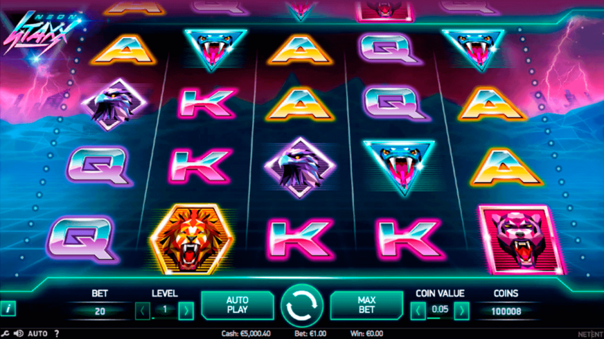Neon Staxx slot screen 1