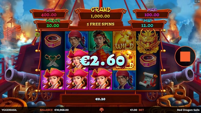 Red Dragon Sails slot screen 4