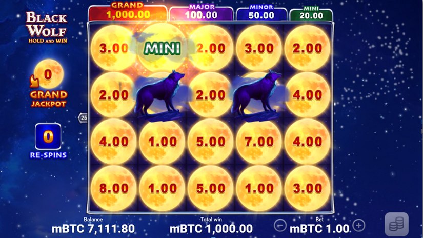 Black Wolf Hold and Win slot screen 4