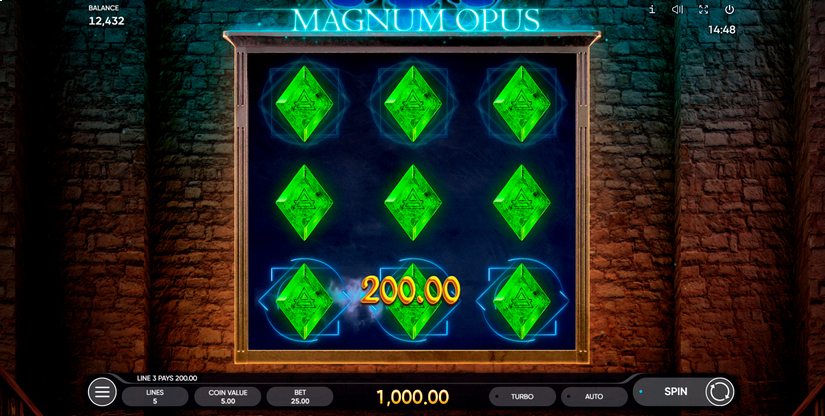Magnum Opus slot screen 2