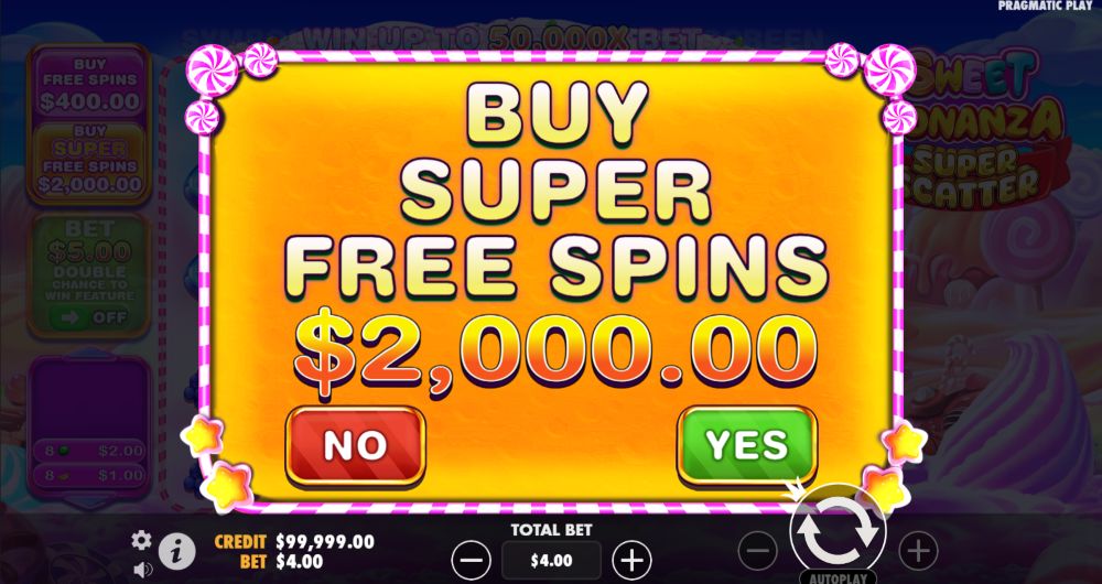 Sweet Bonanza Super Scatter slot features