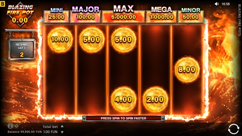 Blazing Fire Pots Hold & Spin slot screen 4