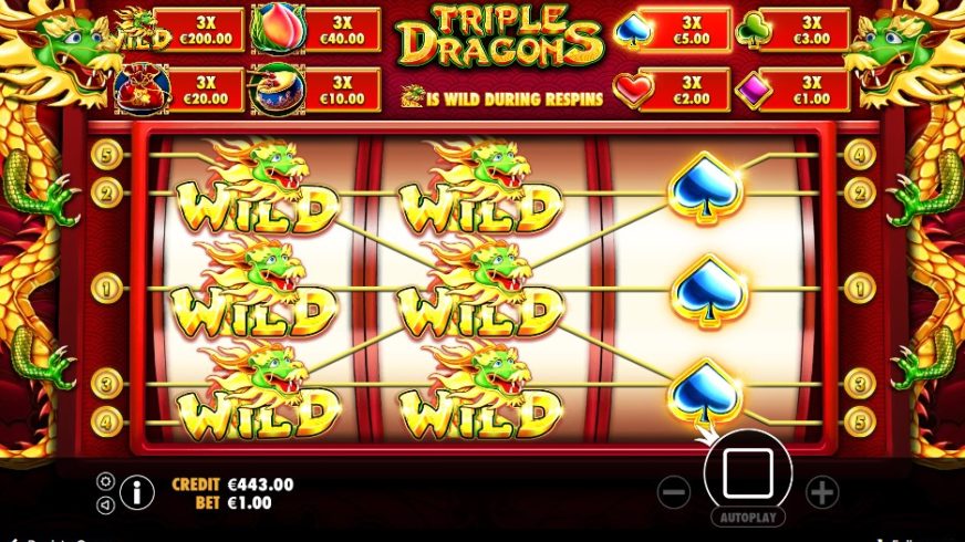 Triple Dragons slot screen 1