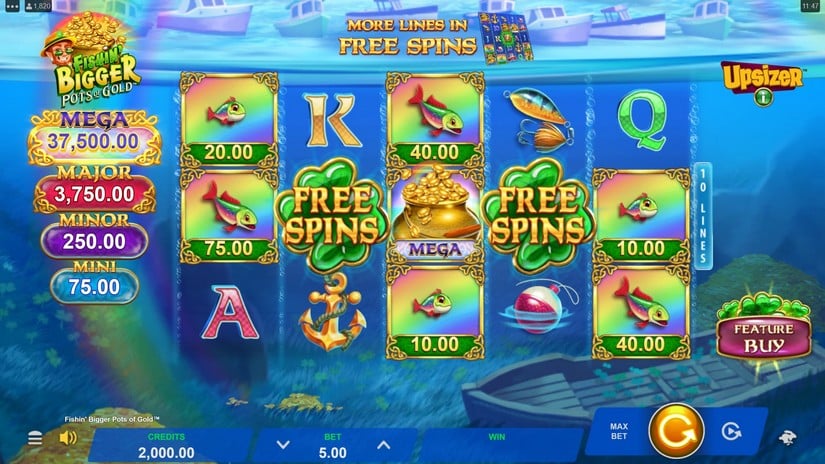 Fishin’ Bigger Pots of Gold slot screen 1