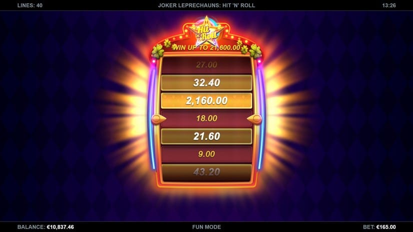 Joker Leprechauns Hit-N-Roll slot screen 4