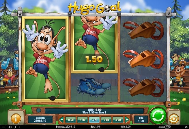 Hugo Goal slot screen 1