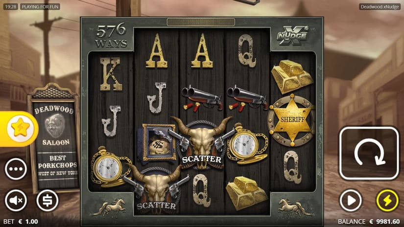 Deadwood xNudge slot screen 3