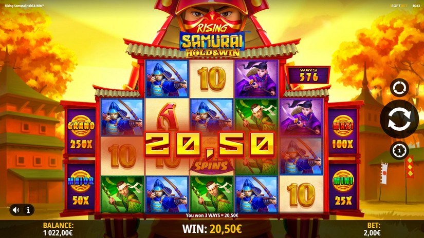 Rising Samurai Hold & Win slot screen 3