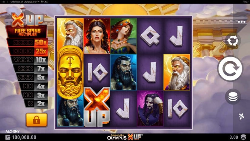 Chronicles of Olympus X UP slot screen 1