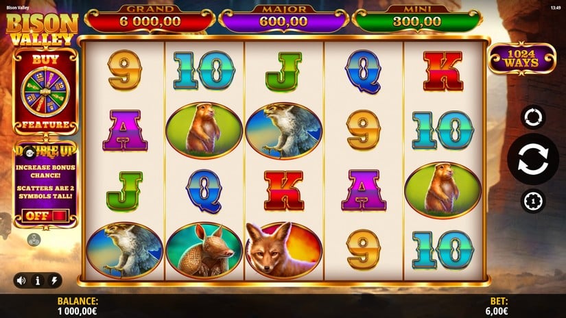 Bison Valley slot screen 1