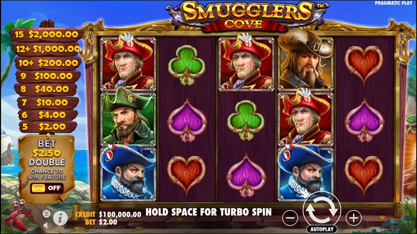 Smugglers Cove slot screen 1