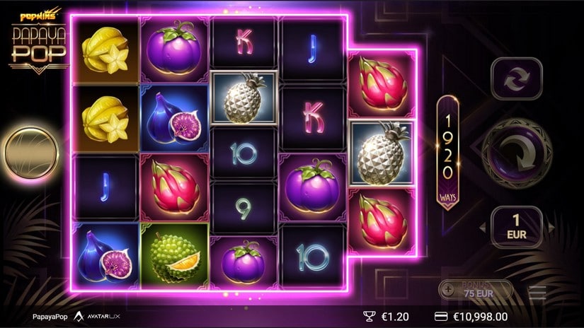 PapayaPop slot screen 2