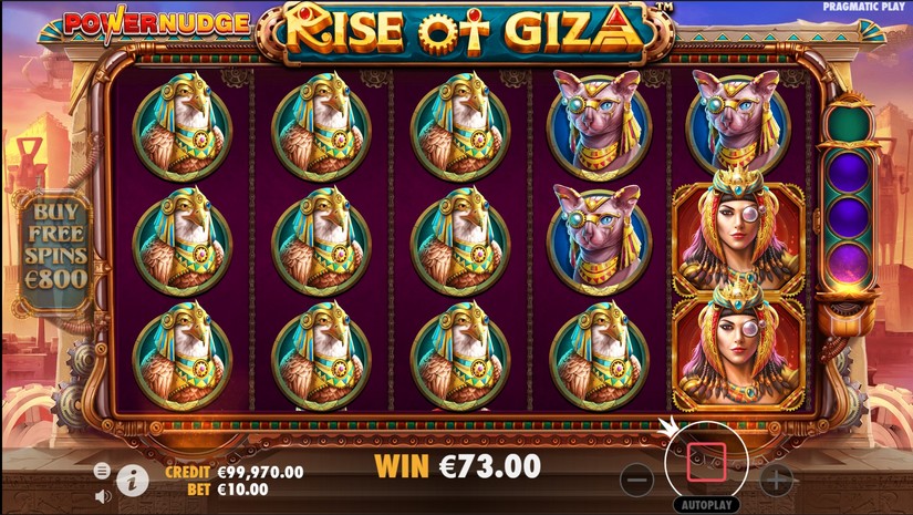 Rise of Giza PowerNudge slot screen 3