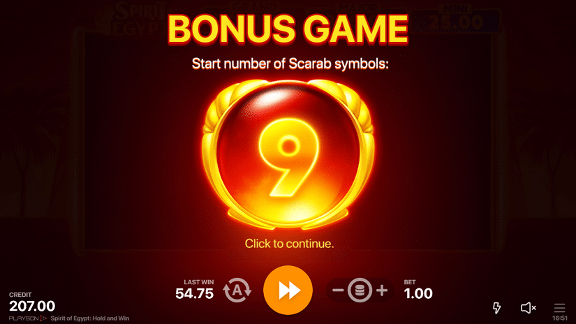 Spirit of Egypt: Hold and Win slot screen 3