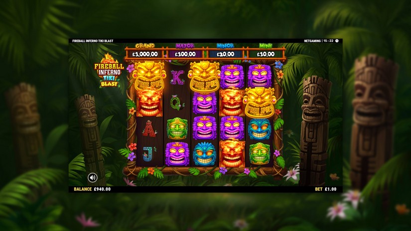 Fireball Inferno Tiki Blast slot screen 2