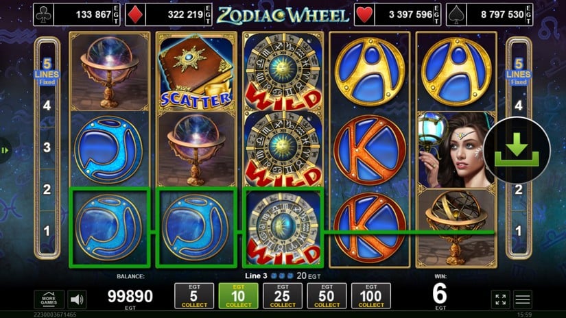 Zodiac Wheel slot screen 3