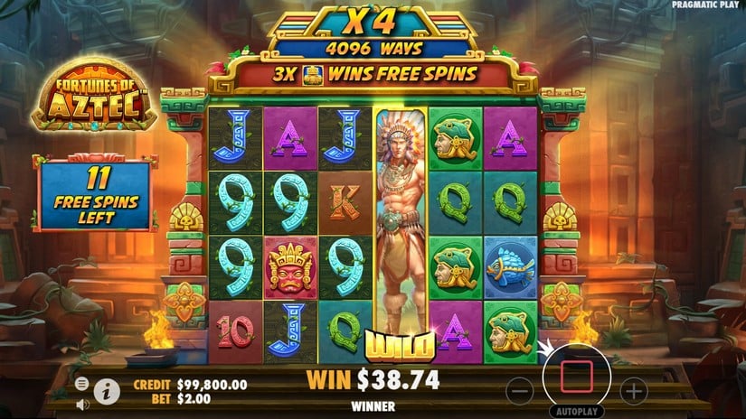 Fortunes of the Aztec slot screen 5
