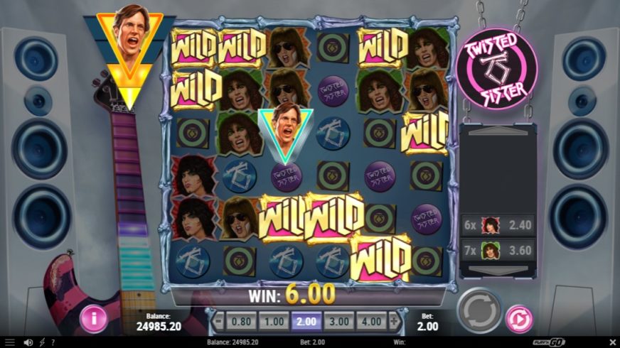 Twisted Sister slot screen 2