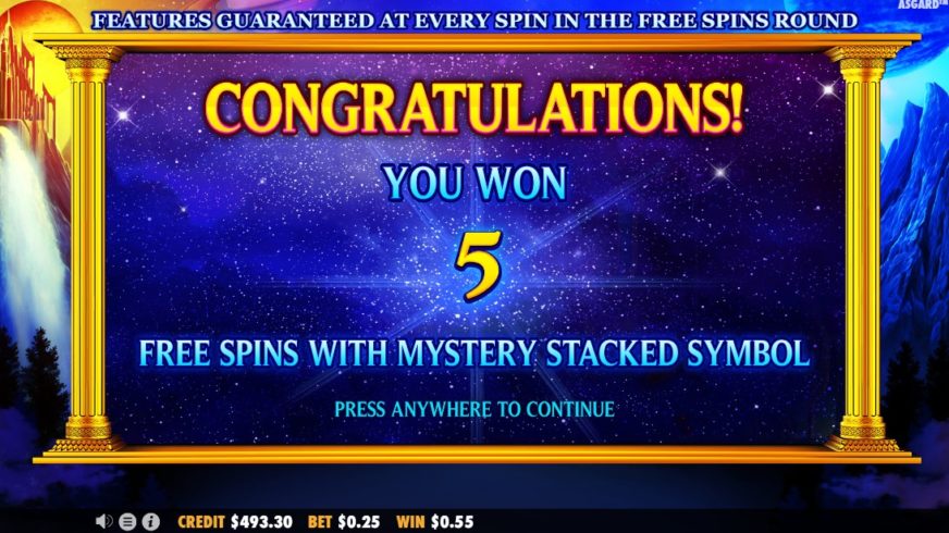 Asgard slot screen 5